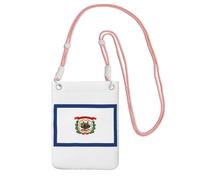 Piccola borsa a tracolla per telefono cellulare da donna mini borsa a tracolla per telefono di moda West Virginia bandiera dello stato stampa, Rosa, Taglia unica