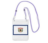 Piccola borsa a tracolla per telefono cellulare da donna mini borsa a tracolla per telefono di moda West Virginia bandiera dello stato stampa, Viola, Taglia unica