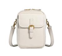 Piccola borsa a tracolla per telefono cellulare in pelle PU con tracolla rimovibile regolabile versatile borsa a tracolla borsa per cellulare borsa portafoglio per donne uomini, bianco