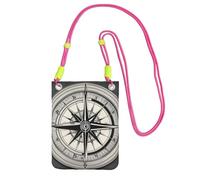 Piccola borsa a tracolla per telefono cellulare per le donne mini borsa a tracolla per telefono alla moda Legge della bussola Navigazione Stampa