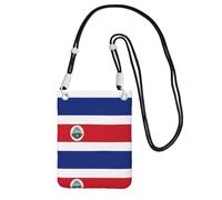 Piccola borsa a tracolla per trasportare una borsa per cellulare in diagonale con bandiera del Costa Rica, mini borsa a tracolla portafoglio per smartphone