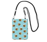 Piccola borsa a tracolla per trasportare una borsa per cellulare in diagonale con motivo a ape in stile cartone animato, mini borsa a tracolla portafoglio per smartphone