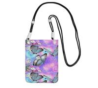Piccola borsa a tracolla per trasportare una borsa per telefono cellulare con fiori colorati farfalla mini borsa a tracolla portafoglio per smartphone
