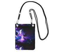 Piccola borsa a tracolla per trasportare una borsa per telefono cellulare diagonalmente bella farfalla luminosa mini borsa a tracolla portafoglio portafoglio per smartphone
