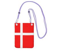 Piccola borsa a tracolla per trasportare una borsa per telefono cellulare diagonalmente con bandiera danese mini borsa a tracolla portafoglio per smartphone, Viola, Taglia unica