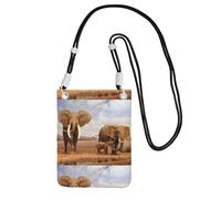 Piccola borsa a tracolla per trasportare una borsa per telefono cellulare Diagonalmente elefante famiglia mini borsa a tracolla portafoglio portafoglio smartphone portafoglio