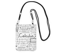 Piccola borsa a tracolla per trasportare una borsa per telefono cellulare diagonalmente matematica geometria geek calcolo mini borsa a tracolla portafoglio portafoglio smartphone portafoglio