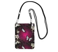 Piccola borsa a tracolla per trasportare una borsa per telefono cellulare diagonalmente nera bianca farfalla mini borsa a tracolla portafoglio portafoglio smartphone portafoglio