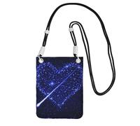 Piccola borsa a tracolla per trasportare una borsa per telefono cellulare Diagonalmente Shooting Star Heart Mini borsa a tracolla portafoglio portafoglio per smartphone