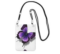 Piccola borsa a tracolla per trasportare una borsa per telefono cellulare diagonalmente viola farfalla mini borsa a tracolla portafoglio portafoglio smartphone portafoglio