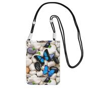 Piccola borsa a tracolla per trasportare una borsa per telefono cellulare in diagonale farfalla pietra ricamo dipinti mini borsa a tracolla portafoglio portafoglio smartphone portafoglio