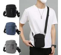 Piccola borsa a tracolla per uomo donna a tracolla impermeabile multi | Borsa a tracolla minimalista in tela nera con tracolla regolabile per passeggiate quotidiane, shopping