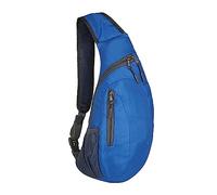 Piccola borsa a tracolla pieghevole per uomo e donna, leggera e ripiegabile, borsa a tracolla per viaggi, escursionismo, sport, passeggiate con il cane, con tasche multiple, arancione e nero, Blu, One