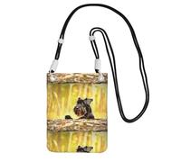 Piccola borsa a tracolla, porta cellulare, portamonete, borsa a tracolla, animali domestici Schnauzer nano, cani neri,Nero