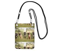 Piccola borsa a tracolla, porta cellulare, portamonete, borsa a tracolla, per cani Boxer, cuccioli, animali domestici, cani di famiglia,Nero