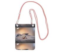 Piccola borsa a tracolla, porta cellulare, portamonete, borsa a tracolla, simpatico cagnolino Jack Russell Terrier,Rosa