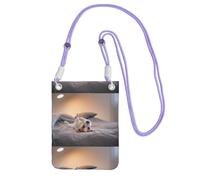 Piccola borsa a tracolla, porta cellulare, portamonete, borsa a tracolla, simpatico cagnolino Jack Russell Terrier,Viola