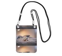 Piccola borsa a tracolla, porta cellulare, portamonete, borsa a tracolla, simpatico cagnolino Jack Russell Terrier,Nero