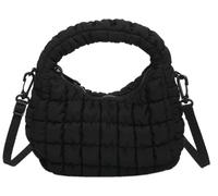 Piccola borsa a tracolla trapuntata da donna 2025 borsa a tracolla mini borsa a tracolla in nylon borsa morbida, nero