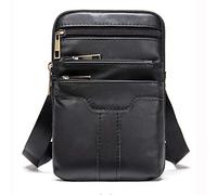 Piccola Borsa a Tracolla Uomo per Cartella Nero, Custodia da Cintura per Smartphone, Verticale Fondina da Cintura per Cellulare Borsello a Spalla Uomo Tracolla Pelle Sacchetto Porta Marsupio Cintura