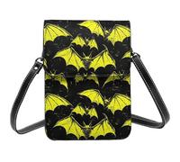 Piccola borsa a tracolla verde con stampa pipistrello per le donne, piccole borse in pelle per telefono cellulare borsa a tracolla