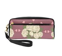 Piccola borsa bianca di trucco dell'amore, sacchetto di cuoio parteggiato doppio di CasePU della matita