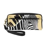 Piccola borsa bianca e nera di trucco della zebra, doppio sacchetto parteggiato del cuoio di CasePU della