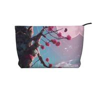 Piccola borsa cosmetica del velluto a coste di grande capacità del modello rosa dei fiori, borsa impermeabile alla moda di stoccaggio degli articoli da, Nero , Taglia unica