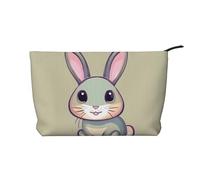 Piccola borsa cosmetica del velluto a coste di grande capacità del modello sveglio del coniglietto, borsa impermeabile alla moda di stoccaggio degli, Nero , Taglia unica