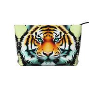 Piccola borsa cosmetica di velluto a coste di grande capacità del modello della testa di tigre grassa, borsa impermeabile alla moda di stoccaggio degli, Nero , Taglia unica