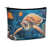 Piccola borsa cosmetica elegante e spaziosa a forma di pesce tropicale e stella marina, pochette portatile con cerniera, borsa per rossetto, borsa da viaggio per articoli da toeletta, regalo per la mi
