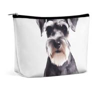 Piccola borsa cosmetica portatile, graziosa borsa da viaggio per il trucco, borsa da toilette impermeabile a forma di Schnauzer ben educato per le donne