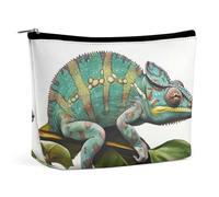 Piccola borsa cosmetica portatile, graziosa borsa da viaggio per il trucco, borsa da toilette impermeabile camaleonte per donna