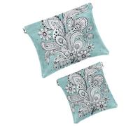 Piccola borsa cosmetica tascabile, borsa da viaggio per il trucco da viaggio, senza cerniera, mini pochette per trucco a chiusura automatica, per donne e ragazze, motivo etnico mandala boho,