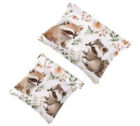 Piccola borsa cosmetica tascabile, borsa da viaggio per il trucco da viaggio, senza cerniera, mini pochette per trucco a chiusura automatica, per donne e ragazze, carino cucciolo di cane acquerello