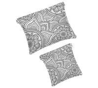 Piccola borsa cosmetica tascabile, borsa da viaggio per il trucco da viaggio, senza cerniera, mini pochette per trucco a chiusura automatica, per donne e ragazze, motivo etnico mandala boho,