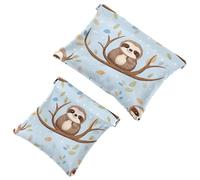 Piccola borsa cosmetica tascabile, borsa da viaggio per il trucco da viaggio, senza cerniera, mini pochette per trucco a chiusura automatica, per donne e ragazze, carino cucciolo di cane acquerello