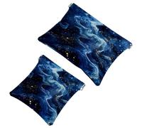 Piccola borsa cosmetica tascabile, borsa da viaggio per il trucco, senza cerniera, mini astuccio per trucco con chiusura automatica, per donne e ragazze, carino sistema solare galassia astronomia