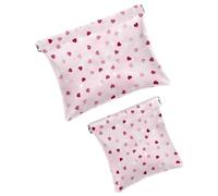 Piccola borsa cosmetica tascabile, borsa da viaggio per trucchi da viaggio, senza cerniera, mini astuccio per trucco a chiusura automatica, per donne e ragazze, sfondo astratto con scarabocchi,