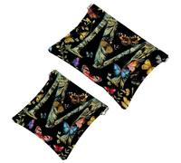 Piccola borsa cosmetica tascabile, borsa da viaggio per trucchi da viaggio, senza cerniera, mini astuccio per trucco a chiusura automatica, per donne e ragazze, un bouquet di fiori, Multicolore 08,