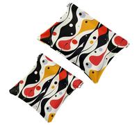 Piccola borsa cosmetica tascabile, borsa da viaggio per trucchi da viaggio, senza cerniera, mini astuccio per trucco a chiusura automatica, per donne e ragazze, motivo colorato con caramelle Happy