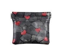Piccola borsa da donna in pelle con texture in pietra, stile francese, stile cartone animato, per San Valentino, comoda mini borsa per il trucco da donna, motivo con texture in pietra, cartone animato