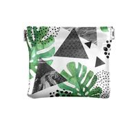 Piccola borsa da donna in pelle per cambiare, per ragazze, donne, donne, borse organizzative uniche, acquerello foglie tropicali, Acquerello foglie tropicali, 1 Size, Accessorio da viaggio