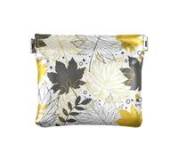 Piccola borsa da donna in pelle per cambio conveniente borse cosmetiche per borsa per uomo donna viaggio oro foglie autunno modello glitter 704375386, Oro Autunno Foglie Pattern Glitter 704375386, 1