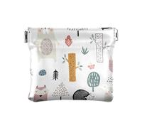 Piccola borsa da donna in pelle senza cuciture modello infantile carino orso volpe donna ragazza borsa per il trucco borsa cambiamento borsa impermeabile, Seamless Childish Pattern Cute Bear Fox, 1