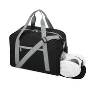 Piccola borsa da palestra con scomparto per scarpe, 35,6 cm, leggera, mini borsone per viaggi e sport, Nero verde, 14 inch, Sacca da palestra piccola con scomparto per scarpe