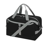Piccola borsa da palestra con scomparto per scarpe, 35,6 cm, leggera, mini borsone per viaggi e sport, Pitch Black, 14 inch, Piccola borsa da palestra per donne e uomini