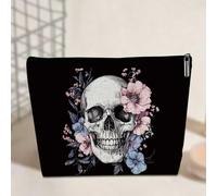 Piccola borsa da trucco vintage per borsa, piccola borsa organizer per cosmetici con cerniera, custodia da viaggio portatile per donne, GD 0020, 9.8×7×2 inches