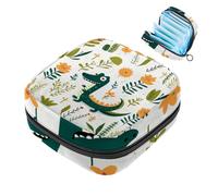 Piccola borsa da viaggio per trucco,Borse cosmetiche per le donne,Crocodile Floral Tropical,Borsa periodo