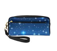 Piccola borsa di trucco del modello blu della stella, doppio sacchetto parteggiato del cuoio di CasePU della